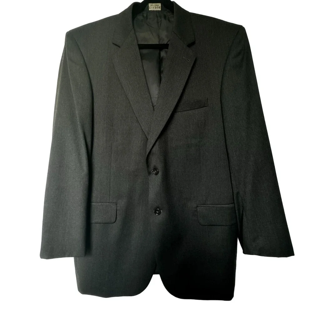 JOS A BANK Men's 43R Charcoal Gray Wool Blazer Suit Jacket Sport Coat‎ Signature